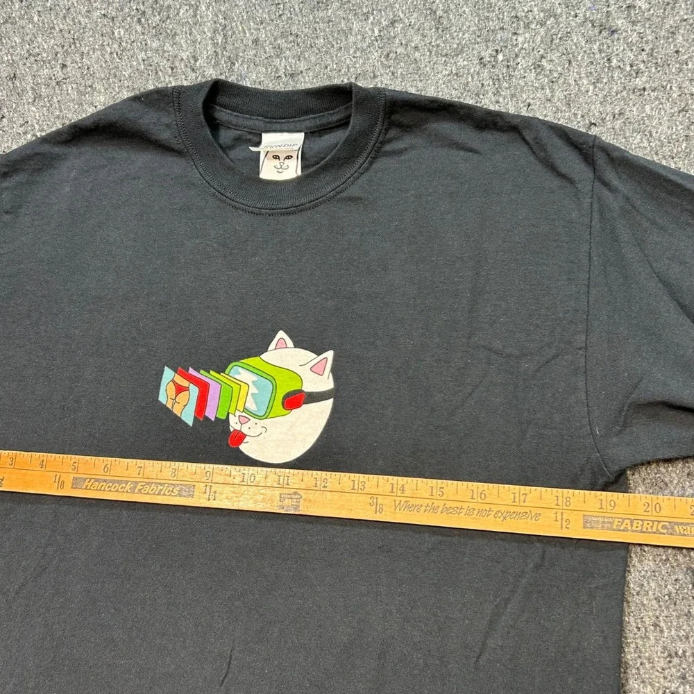 Ripndip Long Sleeve Shirt Medium Mens Black Skater‎ Lord Nermal VR Graphic
